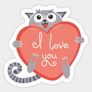 cat love Sticker